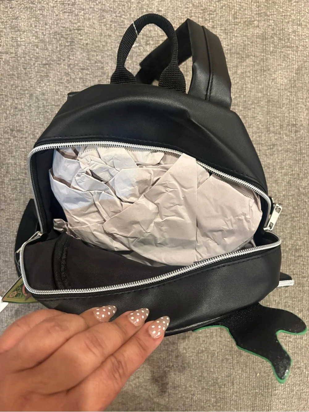 Wicked Defy Gravity Black & Green Mini Backpack with Detachable Pouch